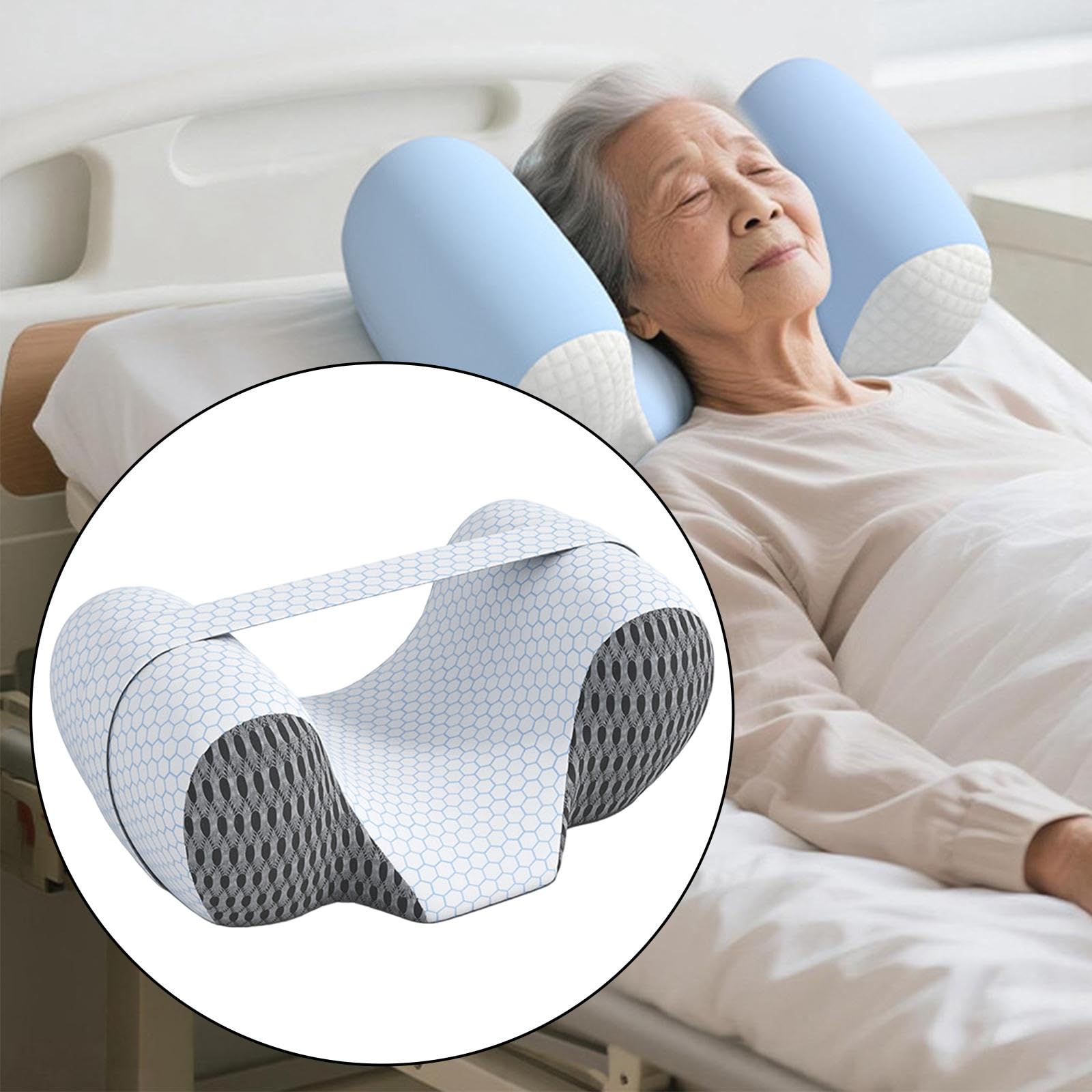 人間工学メモリーフォーム枕 ホワイト/グレー Amazon｜CPAP睡眠枕蝶の形をしたリラックスできるメモリーフォーム枕